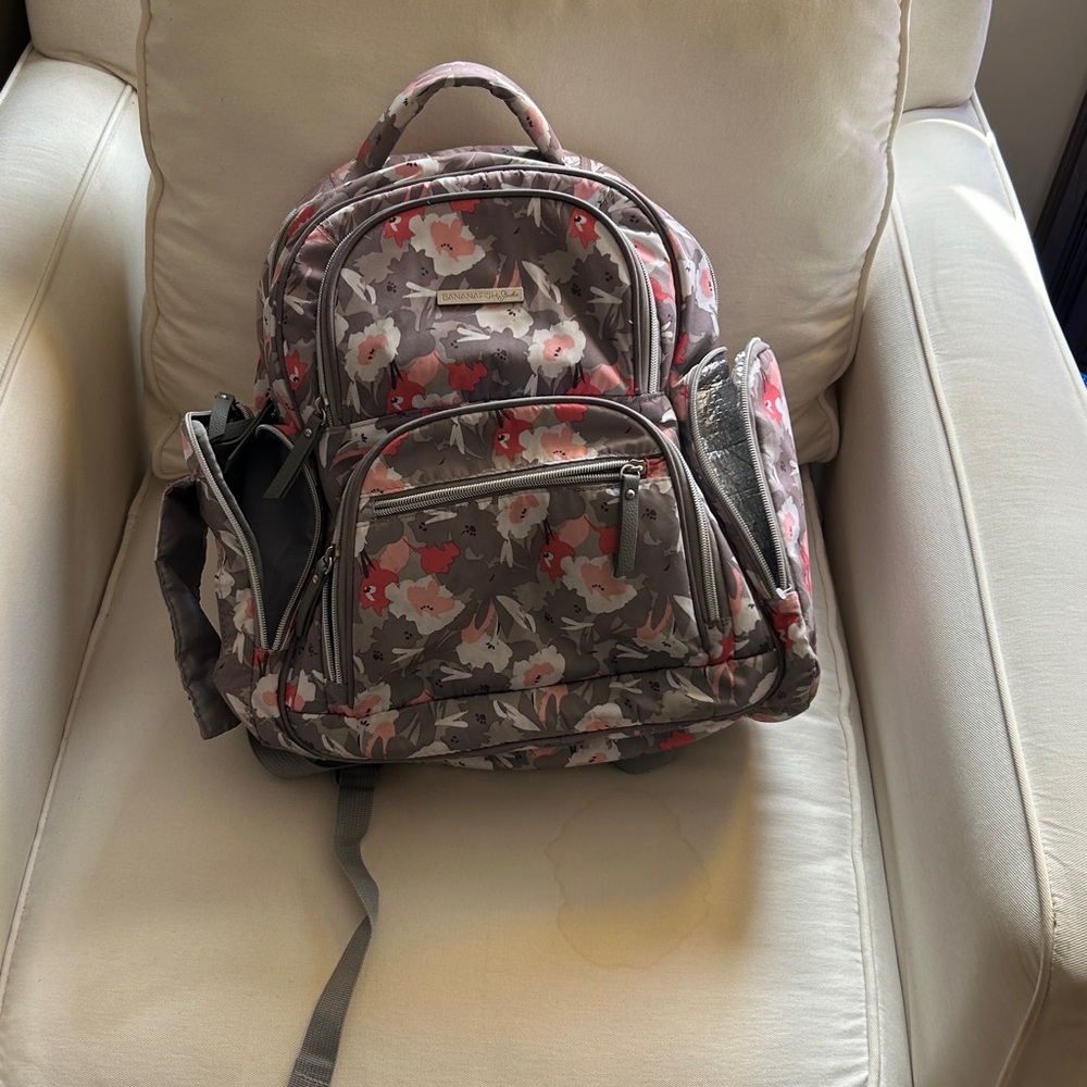 Floral diaper backpack